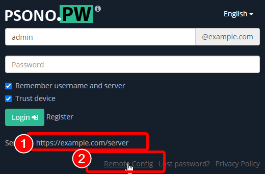 Manual configuration Extension